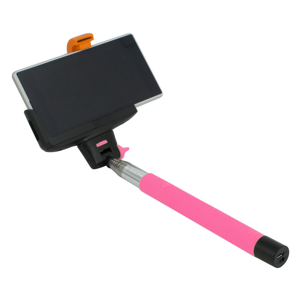 Replacement Cell Phone Accessories for Samsung SM-N900 Monopod with Built-in Bluetooth Shutter for Mobile Phones - Pink 
