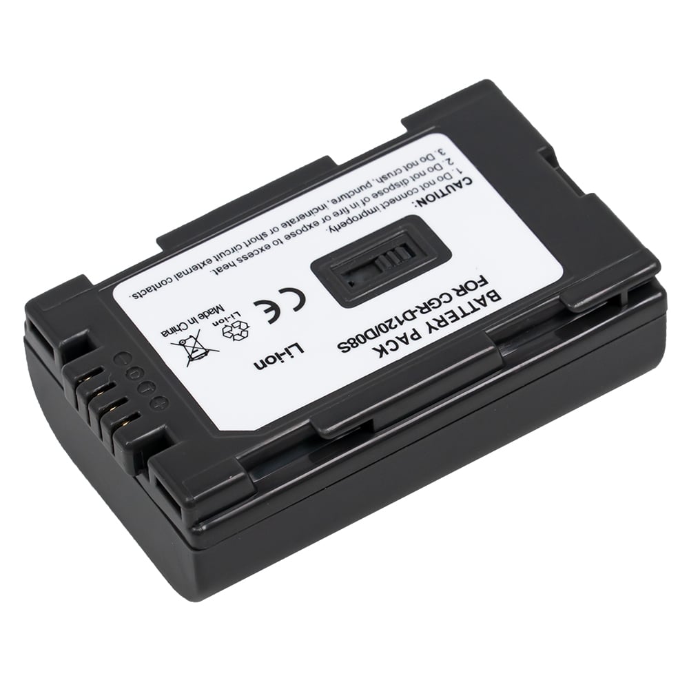 Replacement Camcorder Battery for Panasonic CGR-C08 CGR-D08S 7.2 Volt Li-ion Camcorder Battery (850 mAh)